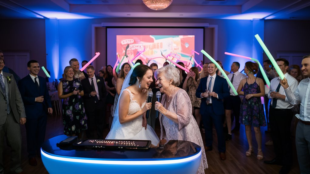 fun wedding reception singing